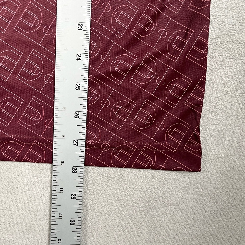 Swannies Mens Size M Burgundy Basketball Court Graphic Short Sleeve Golf Polo - Picture 7 of 8